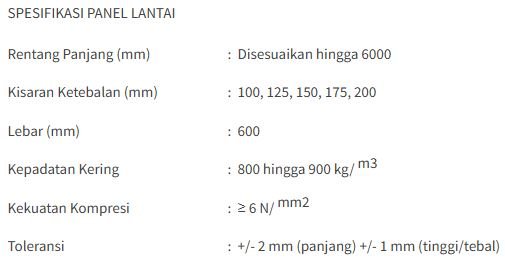 Spesifikasi Panel Lantai Broco